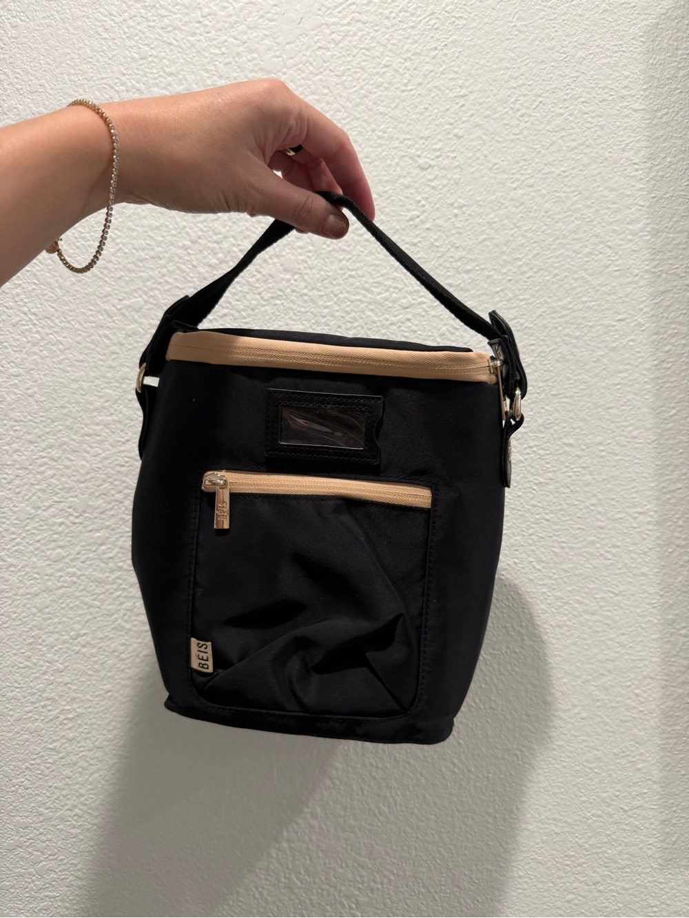 BEIS Black and Cream Milk Carrying Bag for pumping/bottle storage.
